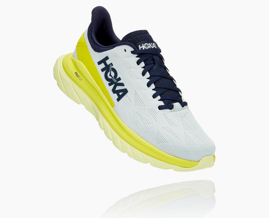 Hoka One One Mens Running Shoes - Mach 4 - White - NLDM08693